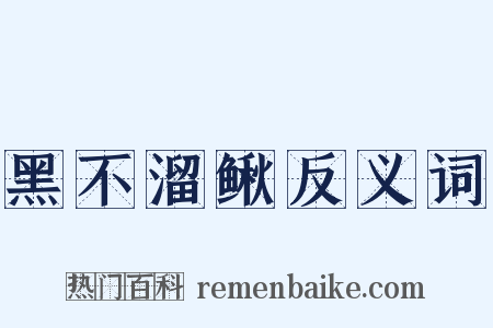 黑不溜鳅反义词是什么意思的图片